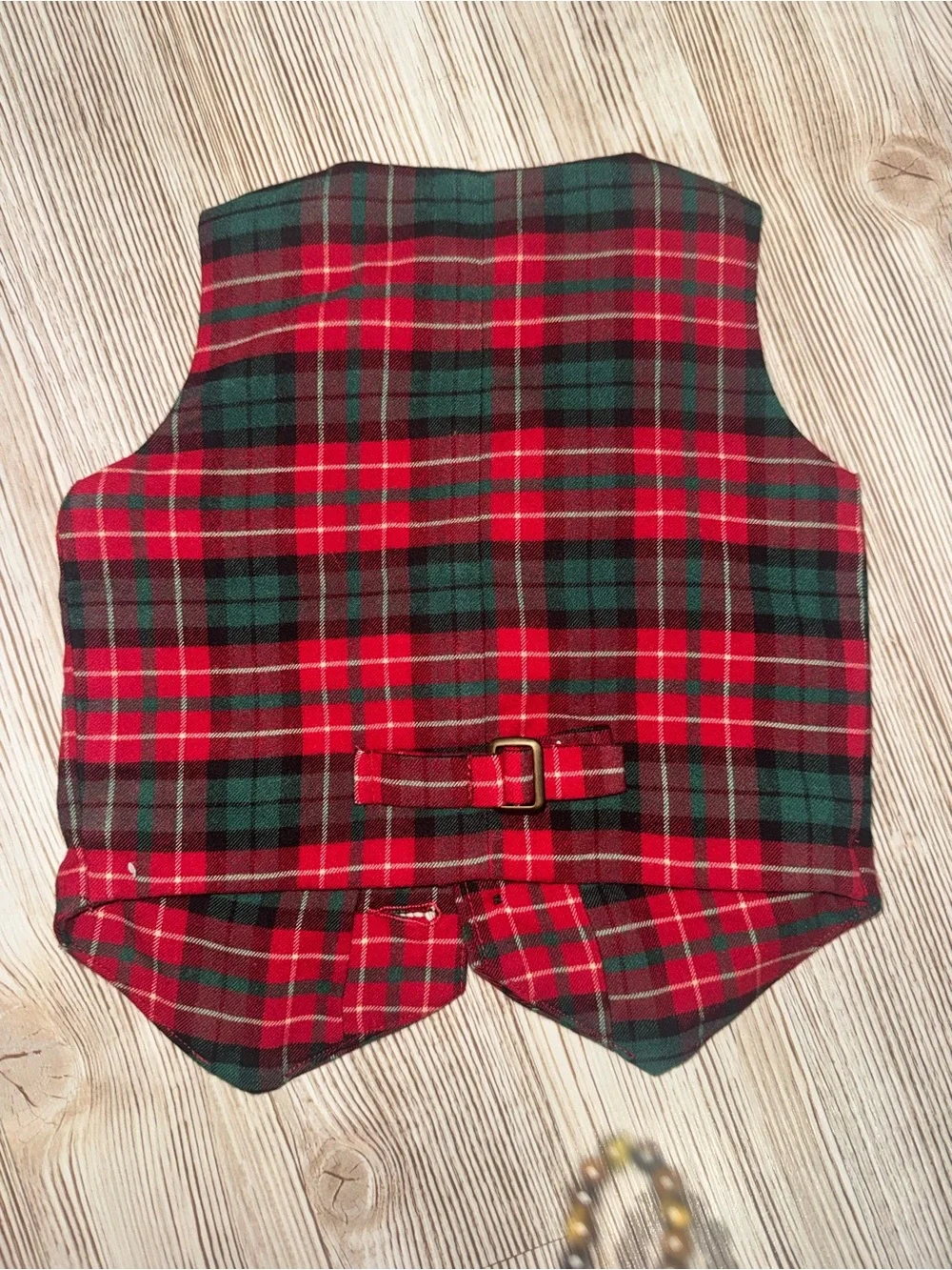 Kids Red & Green Plaid Vest - Gymboree
